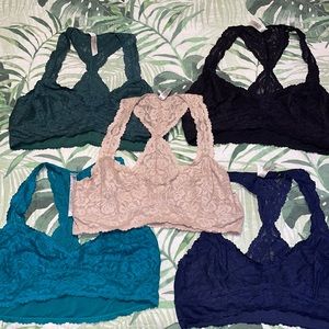 Free People- Set of 5 Lace Bralettes